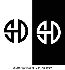 SHD Carta Logo Design Ilustração Vetor Stock Vetor