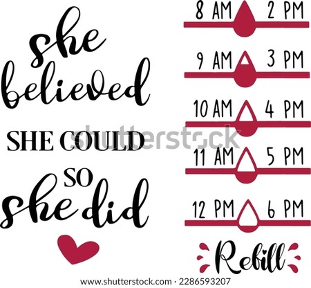 She Believed She Could So She Did SVG, Water Bottle svg, Svg files for cricut, Water tracker, Motivational Water Tracker, Cut Files