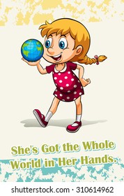She got the world in her hand illustration