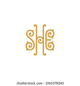 She Initial Logo simple design