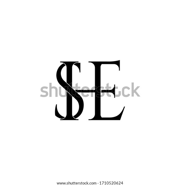 She Letter Original Monogram Logo Design Stock Vector (Royalty Free ...