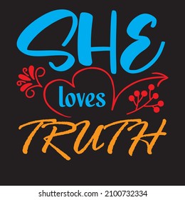 Sie liebt das T-Shirt Design, Vektordatei.