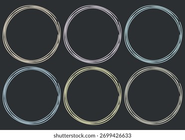 She marked it in the shape of a circle with a pastel-colored brushstroke.
