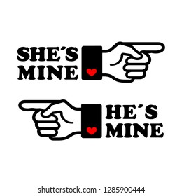 She is mine, he is mine, forefinger, index finger, hand