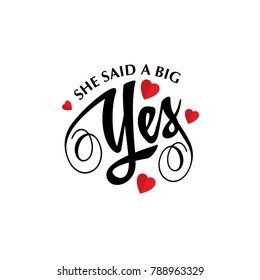 She said a big yes vector