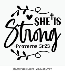 She is strong retro t shirt design