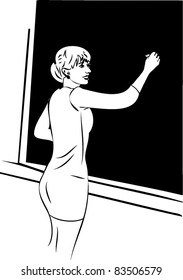 she wrote in chalk on a blackboard