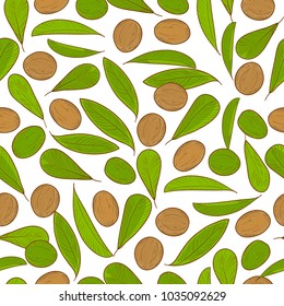 Shea. Background, wallpaper, texture, seamless. Sketch. Color illustration on white background