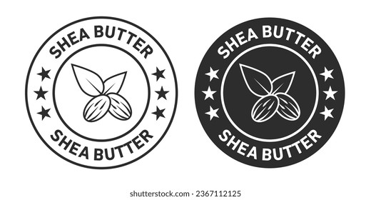 Shea butter rounded vector symbol set on white background svg