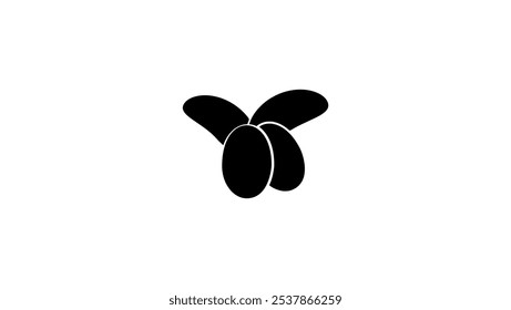 shea butter tree , black isolated silhouette