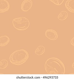 Shea nuts seamless pattern. 