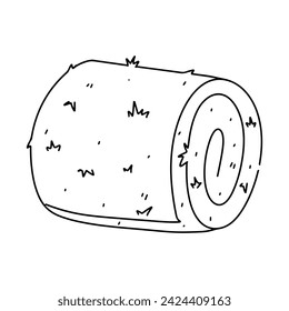 Sheaf of dry grass. Hand drawn doodle style. Vector illustration isolated on white. Coloring page.