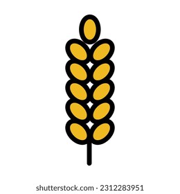 Reis-Emoji-Symbol, Vektorgrafik auf weißem Hintergrund. Naturgrafik