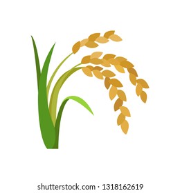 Sheaf of rice emoji vector plant leaf symbol sign icon vector illustration