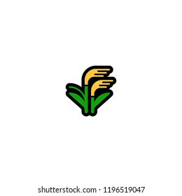 Sheaf of Rice vector flat isolated icon