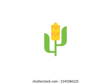 Sheaf of Rice Vector Isolated Emoticon. Sheaf of Rice Icon