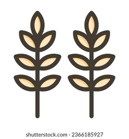 Sheaf Of Rice Vector Thick Line Filled Colors Icon For Personal And Commercial Use.
