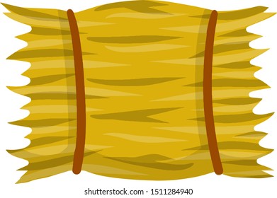 Sheaf of wheat ears. Rural crop. Rustic bread making. Autumn and the element of fertility. Cartoon flat illustration. Bunch of harvest