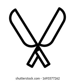 Shear icon outline vector design