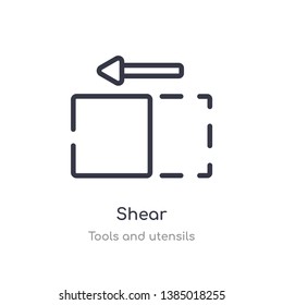 shear outline icon. isolated line vector illustration from tools and utensils collection. editable thin stroke shear icon on white background