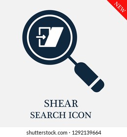 Shear search icon. Editable Shear search icon for web or mobile.