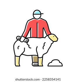 shear sheep color icon vector. shear sheep sign. isolated symbol illustration