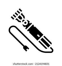 shear sheep electric tool glyph icon vector. shear sheep electric tool sign. isolated contour symbol black illustration