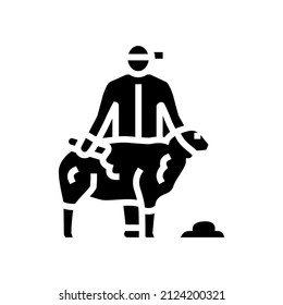 shear sheep glyph icon vector. shear sheep sign. isolated contour symbol black illustration