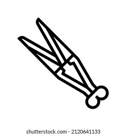 shear sheep hand tool line icon vector. shear sheep hand tool sign. isolated contour symbol black illustration