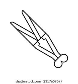 shear sheep hand tool line icon vector. shear sheep hand tool sign. isolated contour symbol black illustration