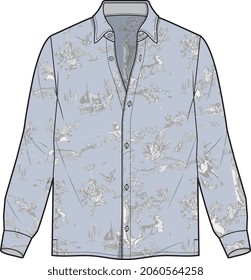 SHEAR AND SILK SHIRTS WITH PATTERN PRINT FOR MEN AND BOYS VECTOR