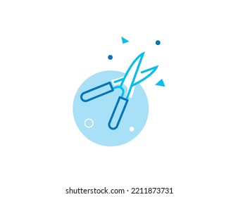 Shear Stroke Line Icon, Shear Vector illustration