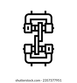 shear testing materials engineering line icon vector. shear testing materials engineering sign. isolated contour symbol black illustration