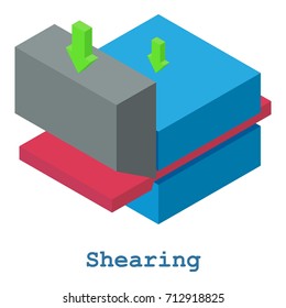 Shearing metalwork icon. Isometric illustration of shearing metalwork vector icon for web