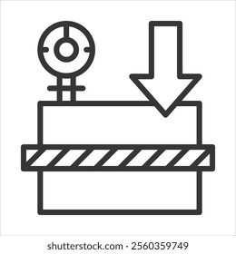 Shearing Outline Icon Vector Illustration