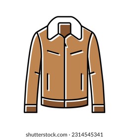 shearling outerwear male color icon vector. shearling outerwear male sign. isolated symbol illustration