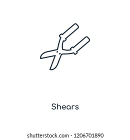 Shears concept line icon. Linear Shears concept outline symbol design. This simple element illustration can be used for web and mobile UI/UX.