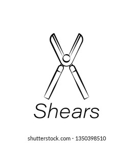 shears hand draw icon. Element of farming illustration icons. Signs and symbols can be used for web, logo, mobile app, UI, UX