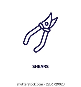 shears icon from agriculture farming and gardening collection. Thin linear shears, equipment, care outline icon isolated on white background. Line vector shears sign, symbol for web and mobile