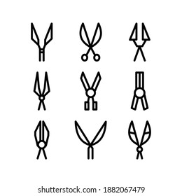 Shears-Symbol oder Logo einzeln auf Zeichen, Vektorgrafik - Sammlung von hochwertigen Vektorsymbol in schwarzem Stil
