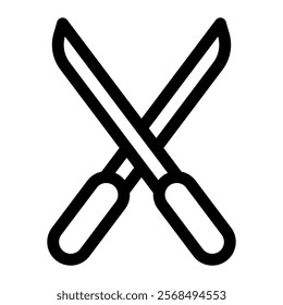 Shears icon with simple and line style