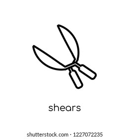 shears icon. Trendy modern flat linear vector shears icon on white background from thin line Agriculture, Farming and Gardening collection, outline vector illustration