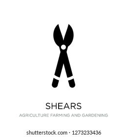 shears icon vector on white background, shears trendy filled icons from Agriculture farming and gardening collection, shears simple element illustration