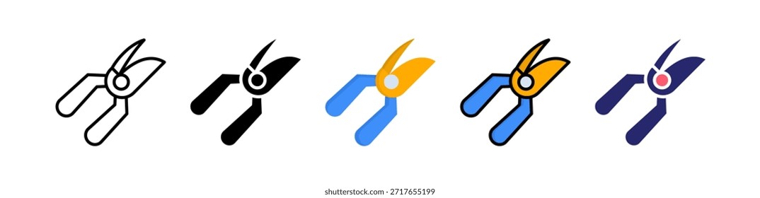 Tijeras Icono de Estilo Múltiple Conjunto de Colección..