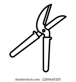 Shears secateur icon outline vector. Garden pruning. Cutter hand