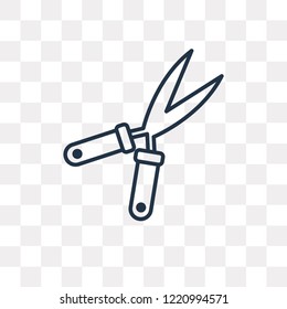Shears vector outline icon isolated on transparent background, high quality linear Shears transparency concept can be used web and mobile