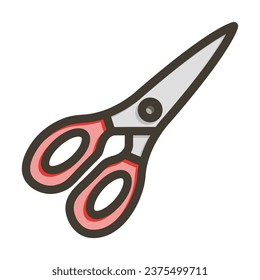 Shears Vector Thick Line Filled Colors Icon For Personal And Commercial Use.
