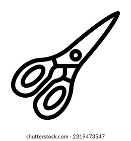 Shears Vector Thick Line Icon For Personal And Commercial Use.
