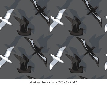 Shearwater Flying Character Seamless Background Wallpaper Pattern