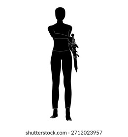 Silueta de la espada de la envoltura en estilo del Vector para la ilustración de la fantasía
